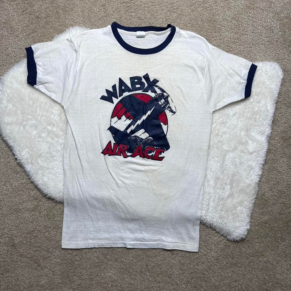 Vintage 1960s/1970s single stitch graphic ringer tee